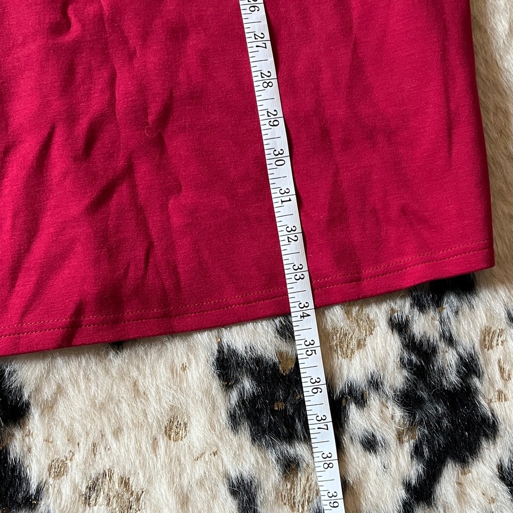 Sleeveless V-Neck Knit Tank Dress - Raspberry - Picture 3 of 7
